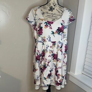 Torrid White Floral Mini Dress 14/16